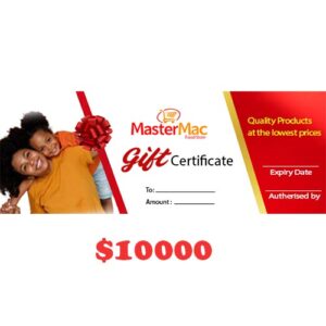 MASTER MAC GIFT CERTIFICATE $10000