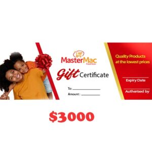 MASTER MAC GIFT CERTIFICATE $3000