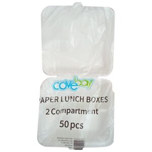 COVEBAY PAPER LUNCH BOXES 2 COMPARTMENT 50PKS