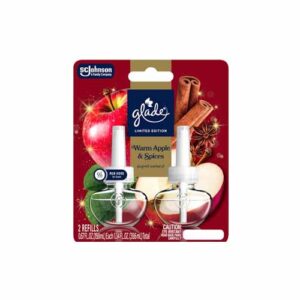 GLADE WARM APPLE & SPICE SCENTED OIL 2 REFILLS