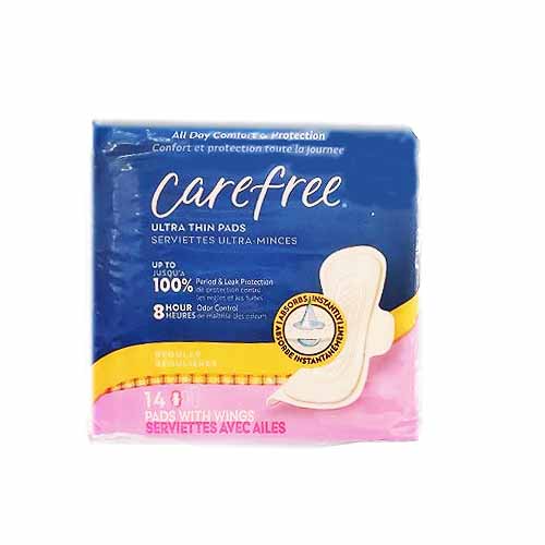 CAREFREE ULTRA THIN 14 PADS  WITH WINGS