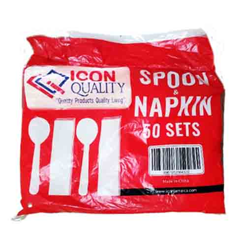 ICON QUALITY SPOON & NAPKIN 50 SET