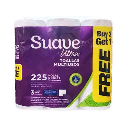 SUAVE ULTRA PAPER TOWEL BUY 2 GET 1 FREE 225 TWO-PLY SHEET