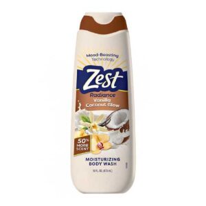 ZEST RADIANCE VANILLA COCONUT GLOW MOISTURIZING BODY WASH 16oz