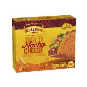 OLD EL PASO BOLD NACHO CHEESE FLAVORED TACO SHELLS 153G