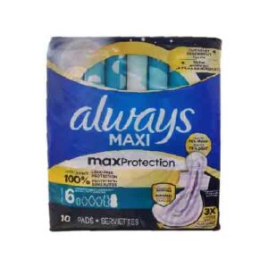 ALWAYS MAXI MAX PROTECTION 10PADS 3XLARGER BACK