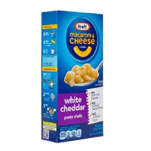 KRAFT MAC & CHEESE WHITE CHEDDAR PASTA SHELLS  7.3oz