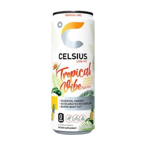 CELSIUS SPARKLING TROPICAL VIBE SODA 12oz