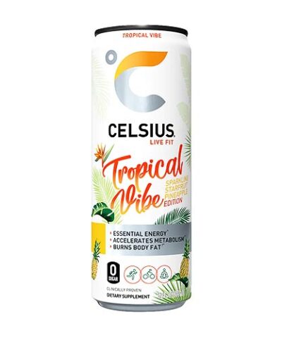 CELSIUS SPARKLING TROPICAL VIBE SODA 12oz